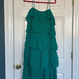 Anthropologie tiered ruffled midi dress